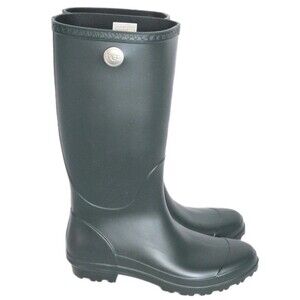 UGG Boots Rubber Matte Dark Olive Tall Rain Shelby Women Size 8 US NEW +BOX